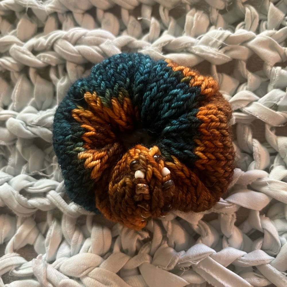 Multicolor Knitted Hair Scrunchie